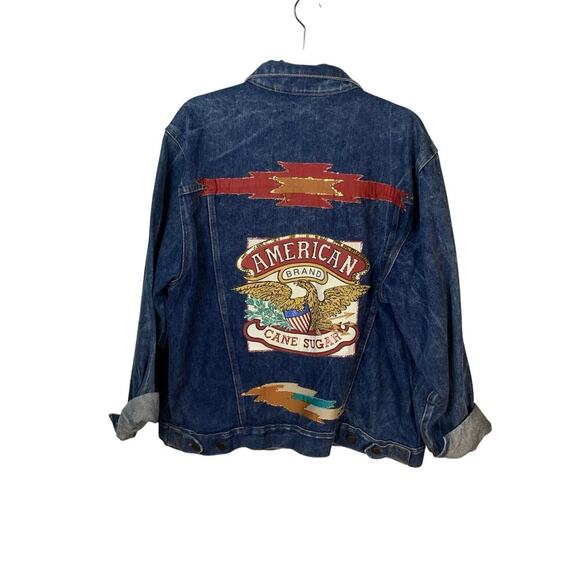 Expressions Hand Decorated VNT Southwest Denim Jacket Trucker XL Western - Picture 2 of 8